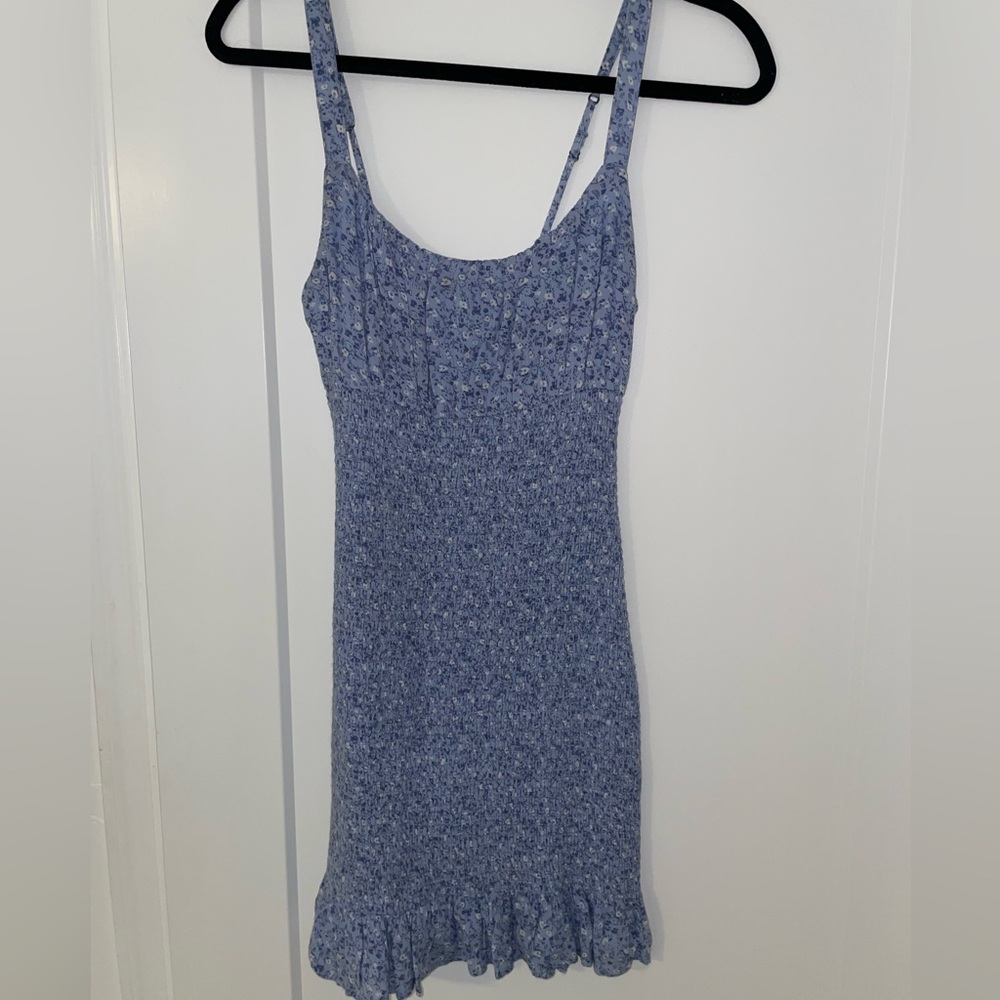 Light blue mini dress with white florals